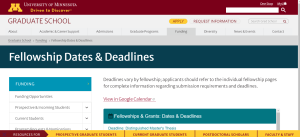 University of Minnesota Graduate Fellowship