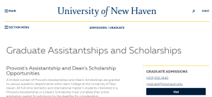 University of New Haven Graduate Assistantship